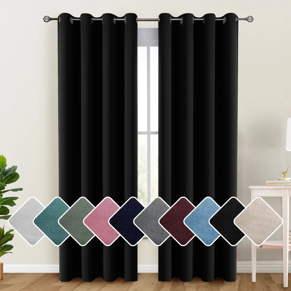 Lux Decor Thermal Insulated Room Darkening Curtains – Heavy-Duty Soundproof Grommet Drapes for Privacy and Comfort in Your Living Room