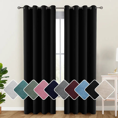 Lux Decor Thermal Insulated Room Darkening Curtains – Heavy-Duty Soundproof Grommet Drapes for Privacy and Comfort in Your Living Room