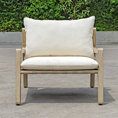 Strap-Accented Outdoor Lounge Chair