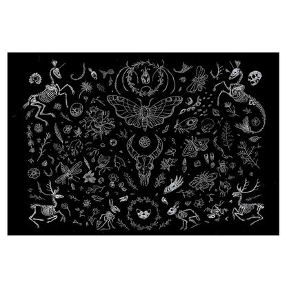 Spooky Skeleton Halloween Door Mat - Gothic Decorative Rug for Your Home