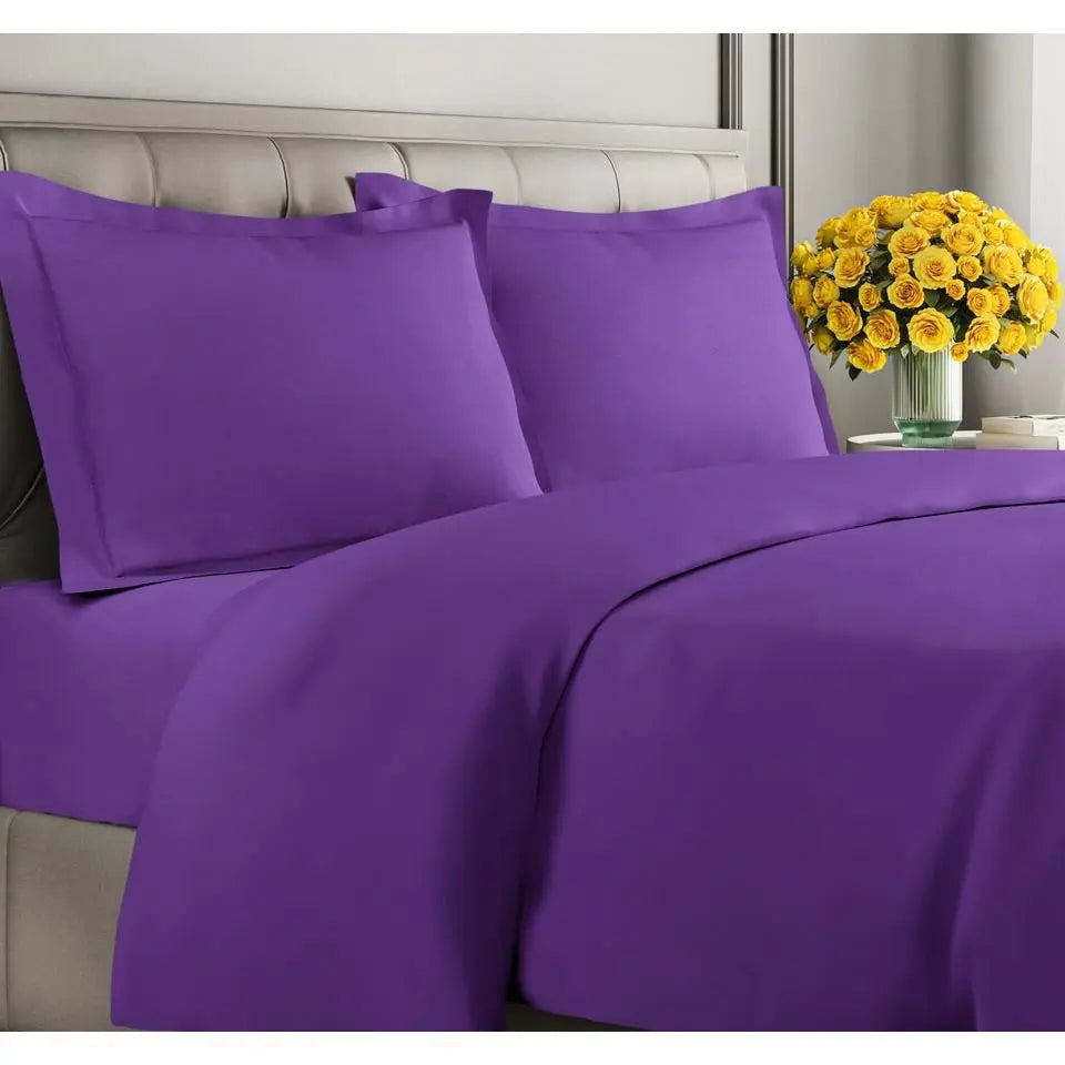 Double-Brushed Duvet Cover Set | Hidden Zipper & Corner Ties, Pillow Shams Included | 18 Colours, Twin to King