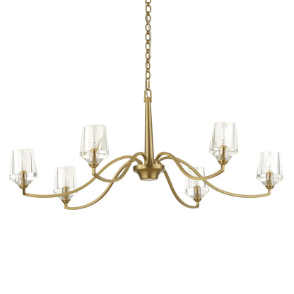 6 Light Brass Chandelier