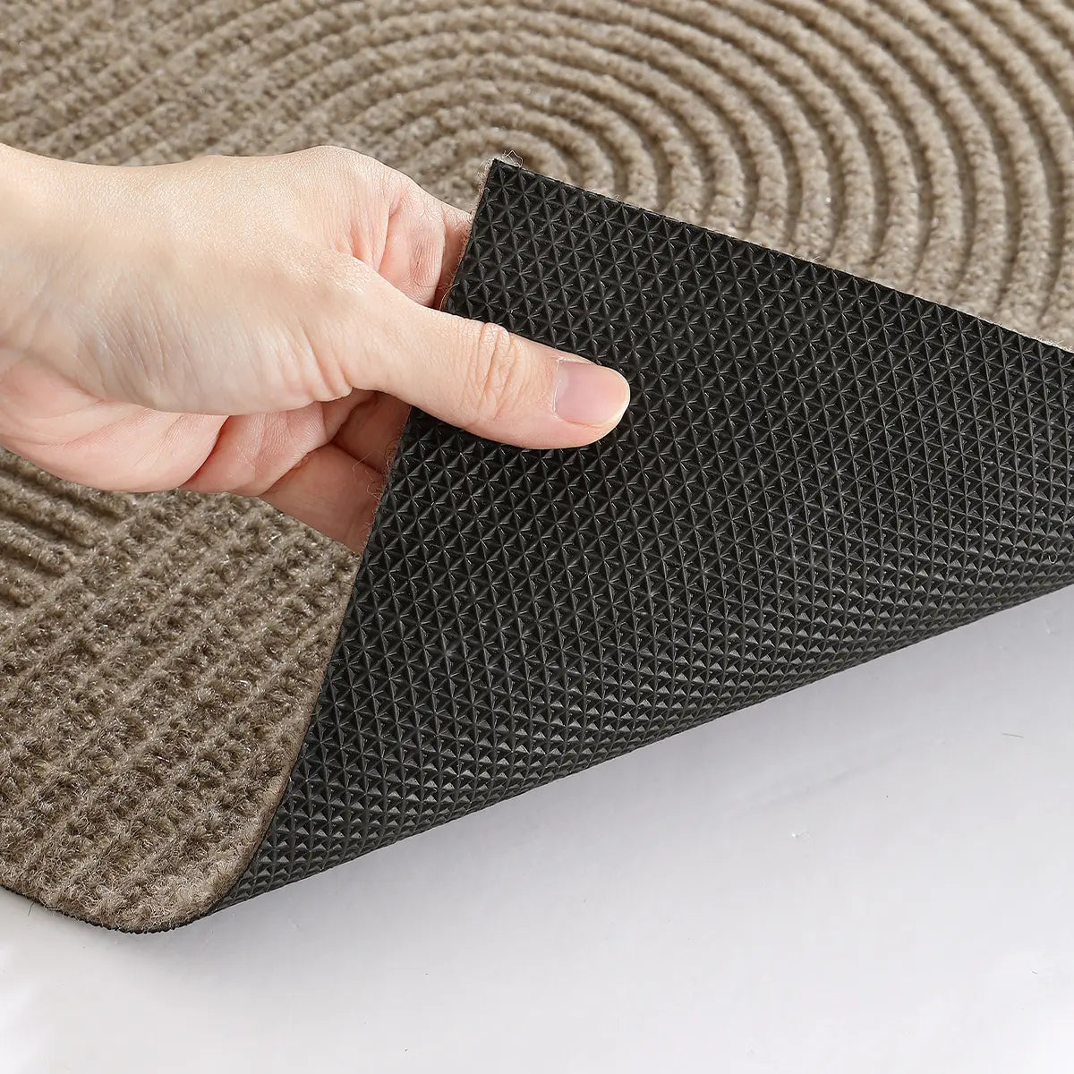 Geometric Star Loop Door Mat 45 × 75cm | Low Profile Non-Slip Entryway Mat in Dark Grey | Fade Resistant