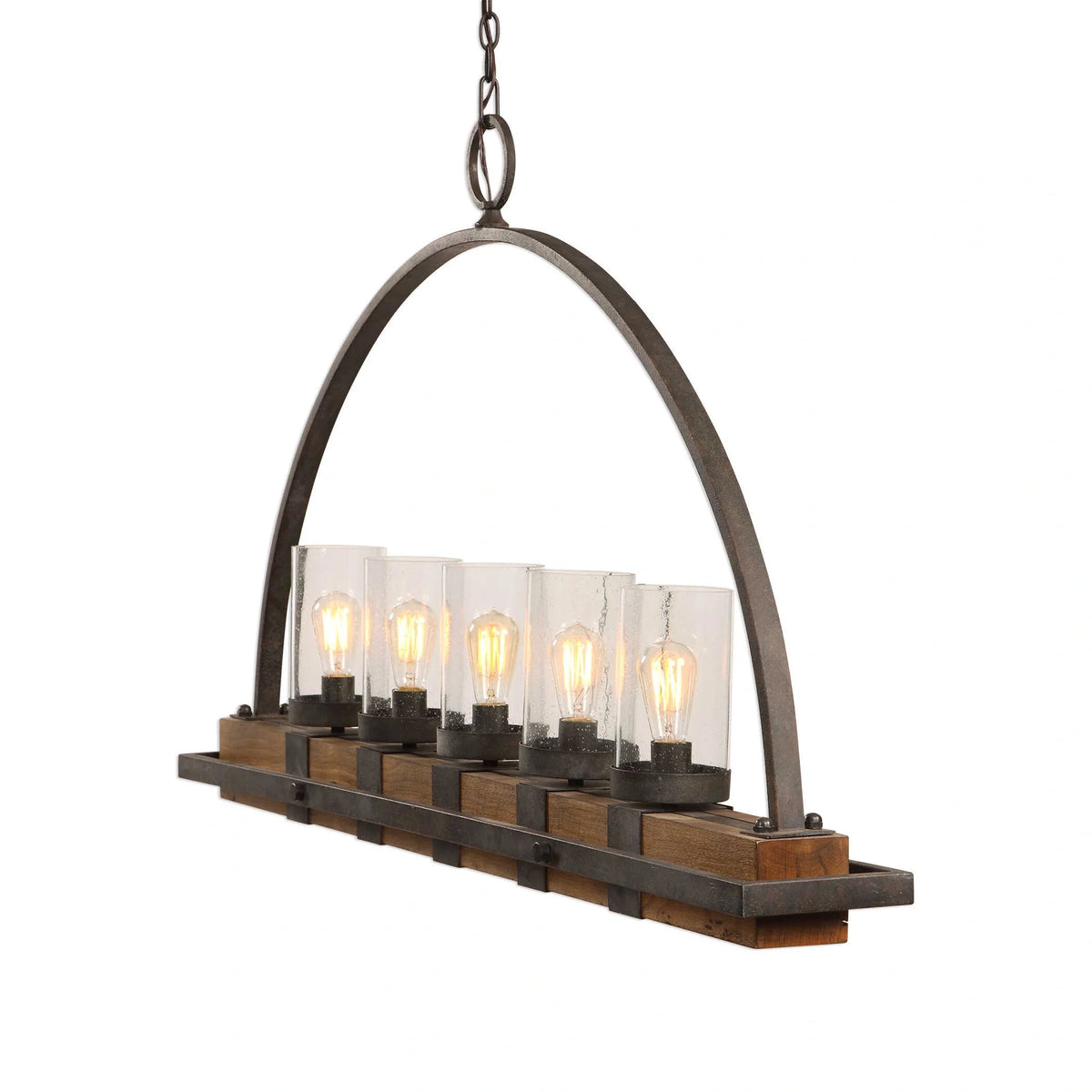 5-Light Rustic Linear Chandelier