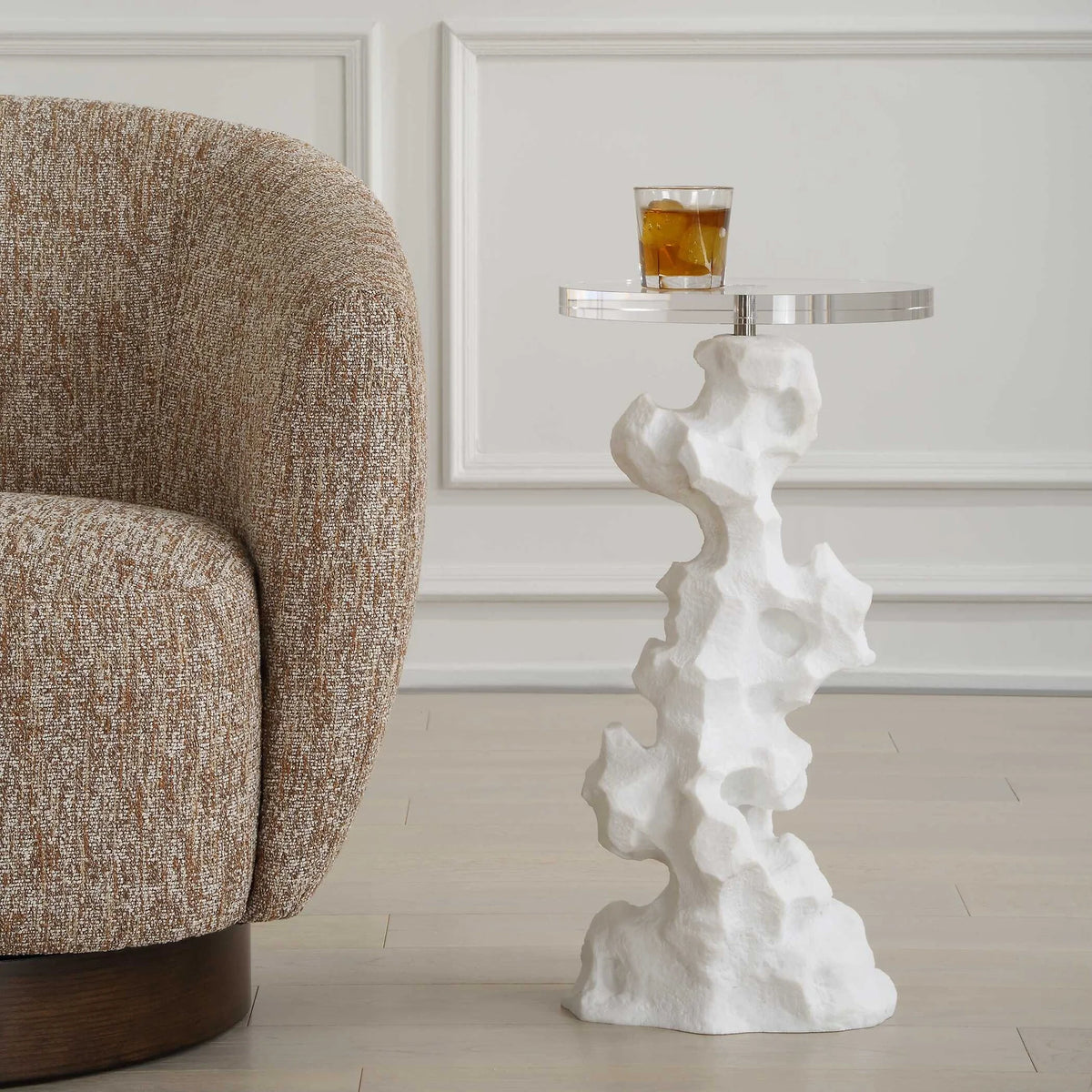 White Stone Drink Table