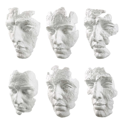 Sculptural Mask Wall Decor, Set of 6