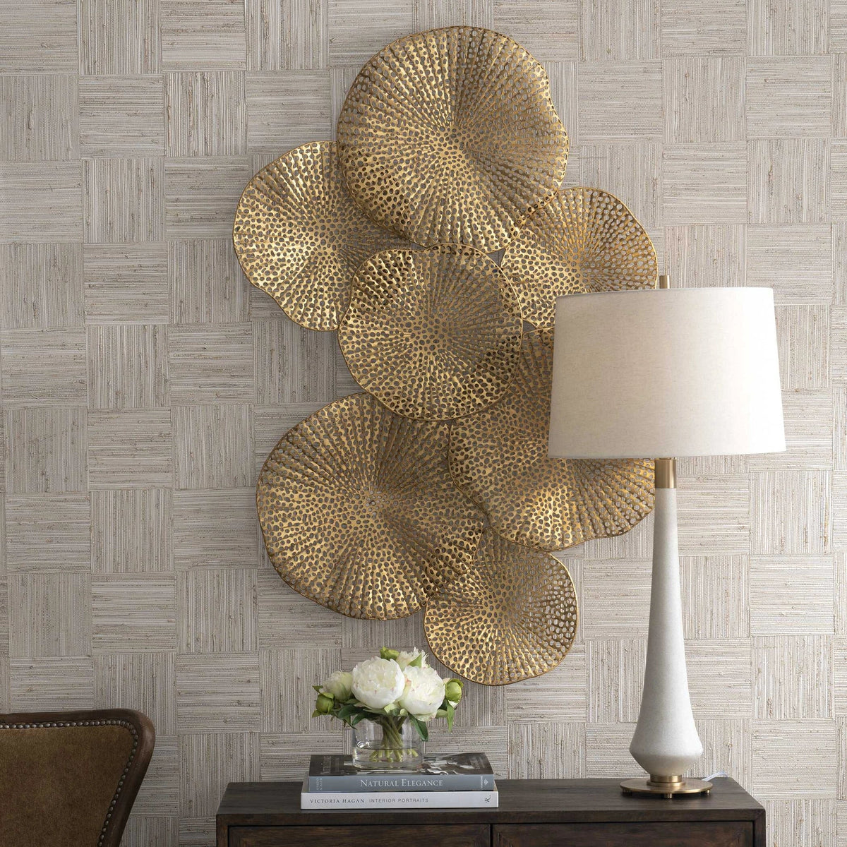 Antiqued Gold Metal Wall Art