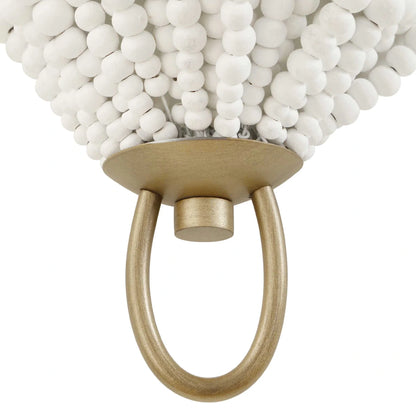 1 Light White Beaded Sconce