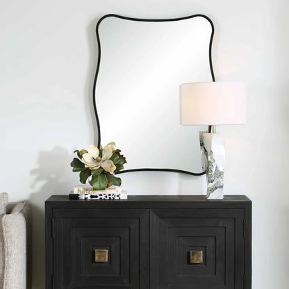Curvy Black Vanity Mirror