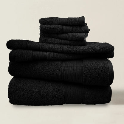 8-Piece Cotton Bath Towel Set | Anti-Bacterial Treatment | Five Colours