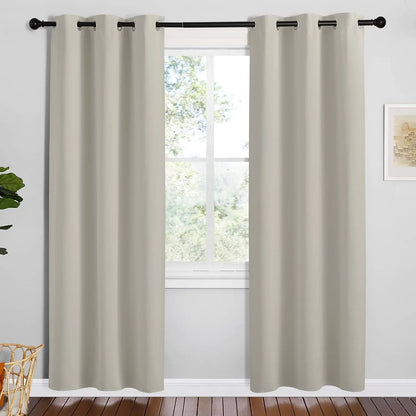 Room-Darkening Grommet Curtains | Thermal Insulated, Noise Reducing, Machine Washable | Wide Colour Range, Sizes 34" to 108"