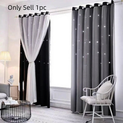 Solid Colour Double Layer Curtains | Light Filtering, Thermal Insulated | Wide Size Range 39" to 118"