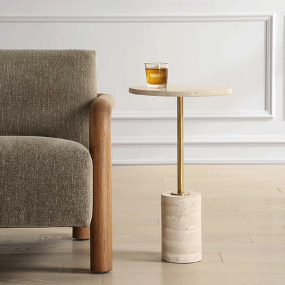 Travertine Accent Table