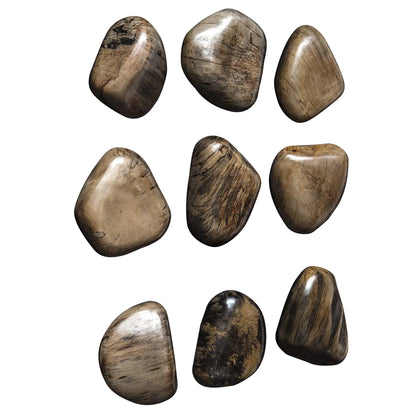 Wood Pebble Wall Decor, Set of 9