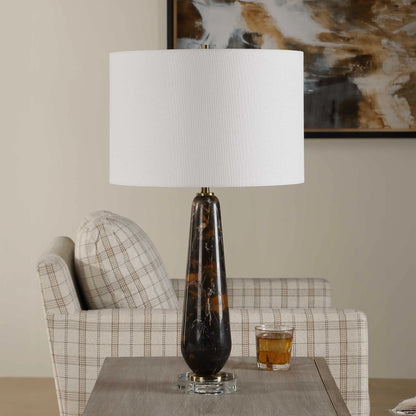 Dark Marble Table Lamp