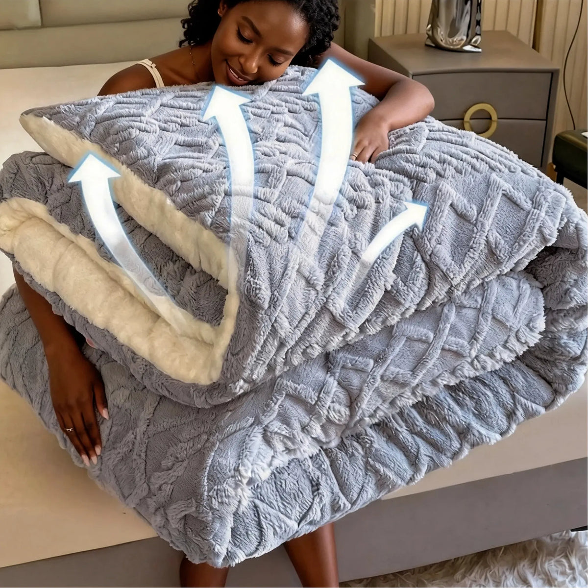 Flannel Fleece Ribbed Comforter Set | OEKO-TEX Certified, Double-Sided Texture | Six Colours, Twin to King