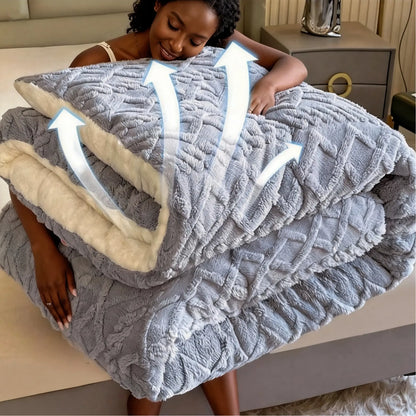 Flannel Fleece Ribbed Comforter Set | OEKO-TEX Certified, Double-Sided Texture | Six Colours, Twin to King