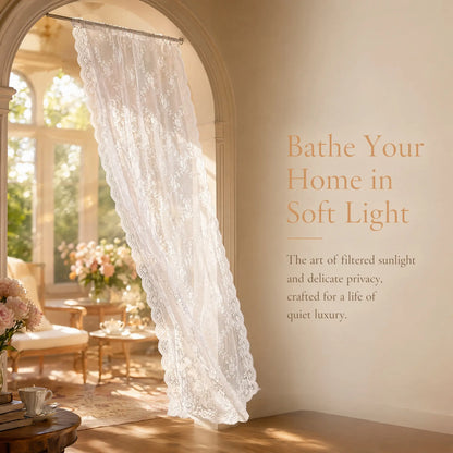 Lace Room Curtains - Adjustable Privacy Screen & Partition for a Home Decor