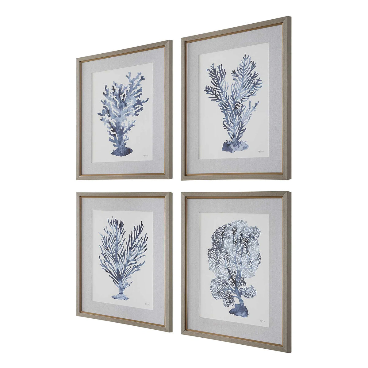 Coral Reef Framed Prints, Set of 4