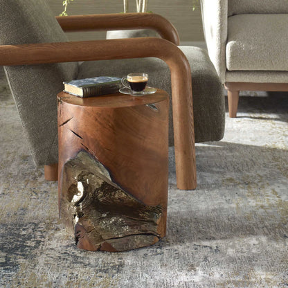 Spalted Teakwood Accent Stool
