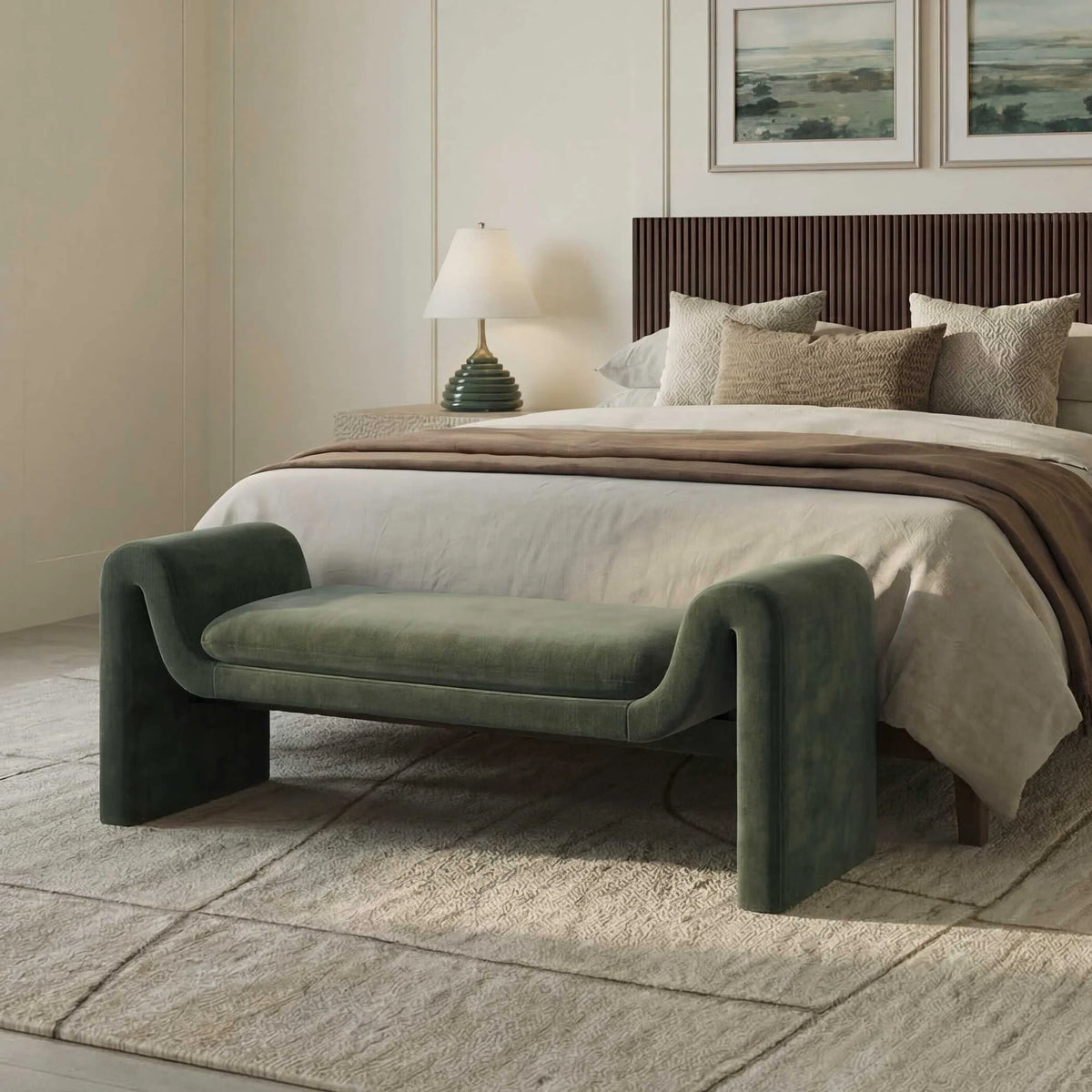 Modern Charcoal Bench
