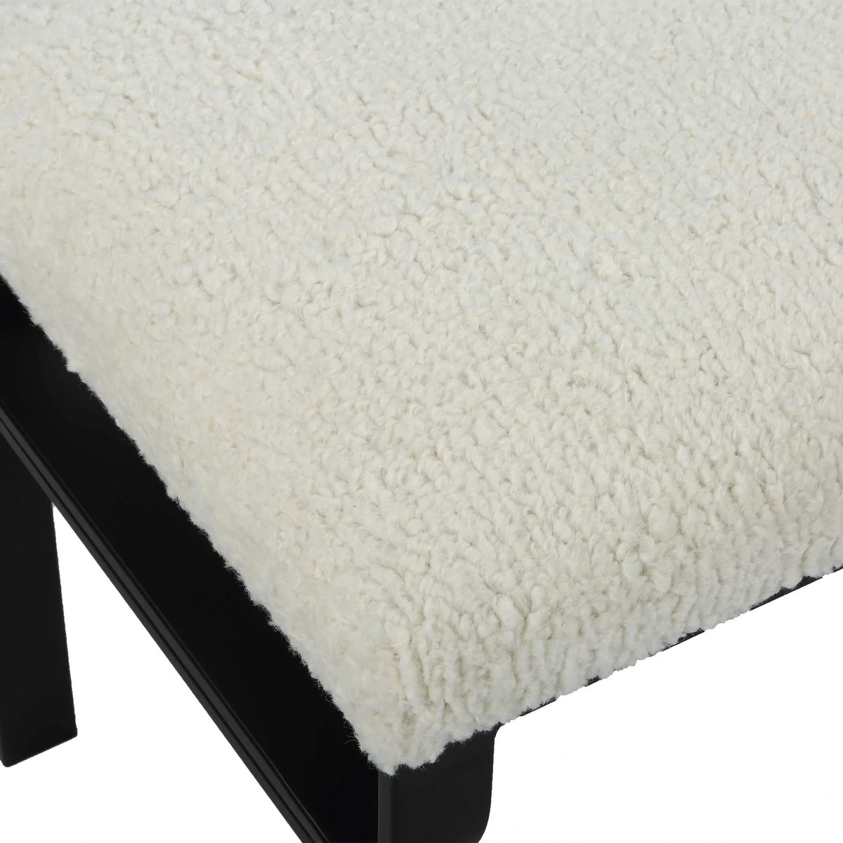 White Shearling Small Bench