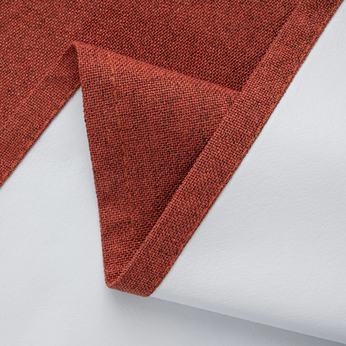 Terracotta Linen Blend Room-Darkening Curtains | Set of 4 Panels, Rust-Proof Grommet Top | Six Sizes to 108"