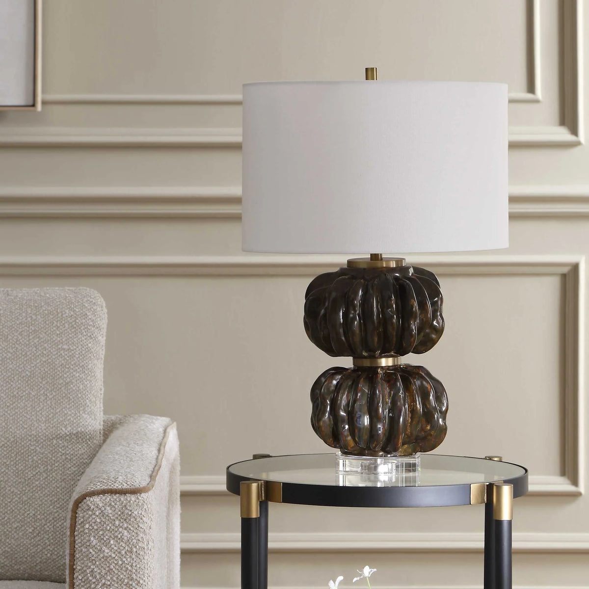 Brown Glass Table Lamp