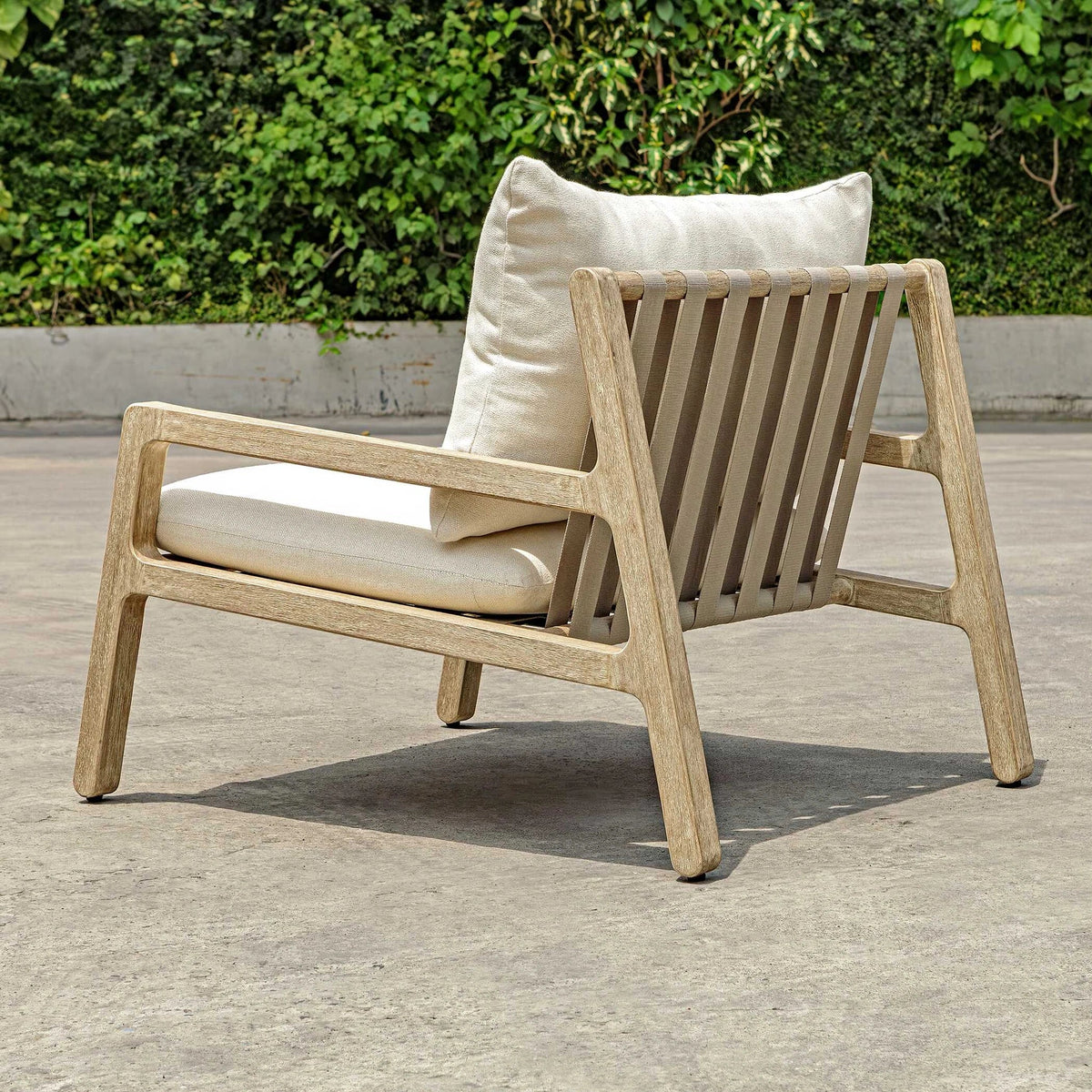 Strap-Accented Outdoor Lounge Chair