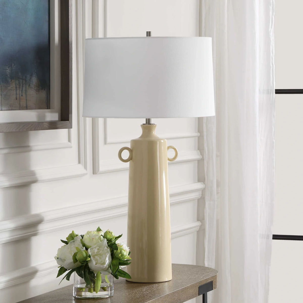 Pale Yellow Ceramic Table Lamp