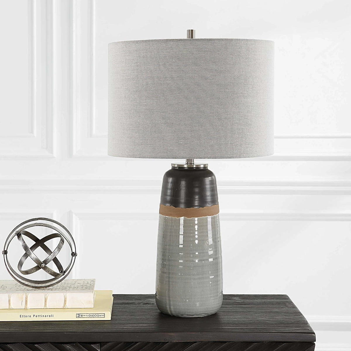 Gray Table Lamp