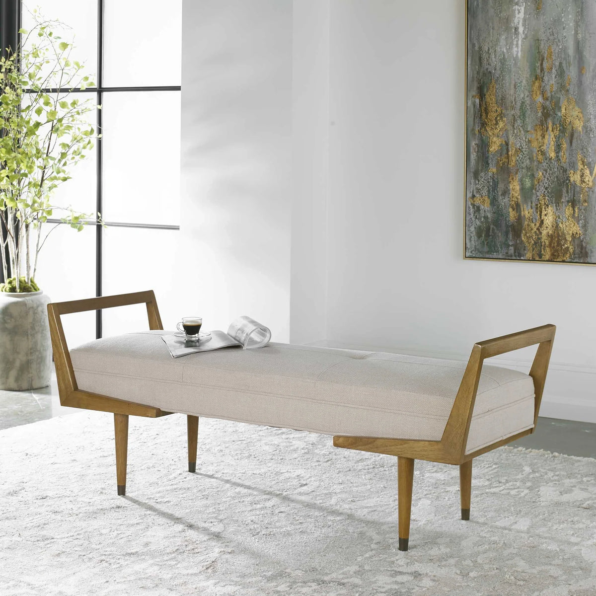 Gray Modern Bench