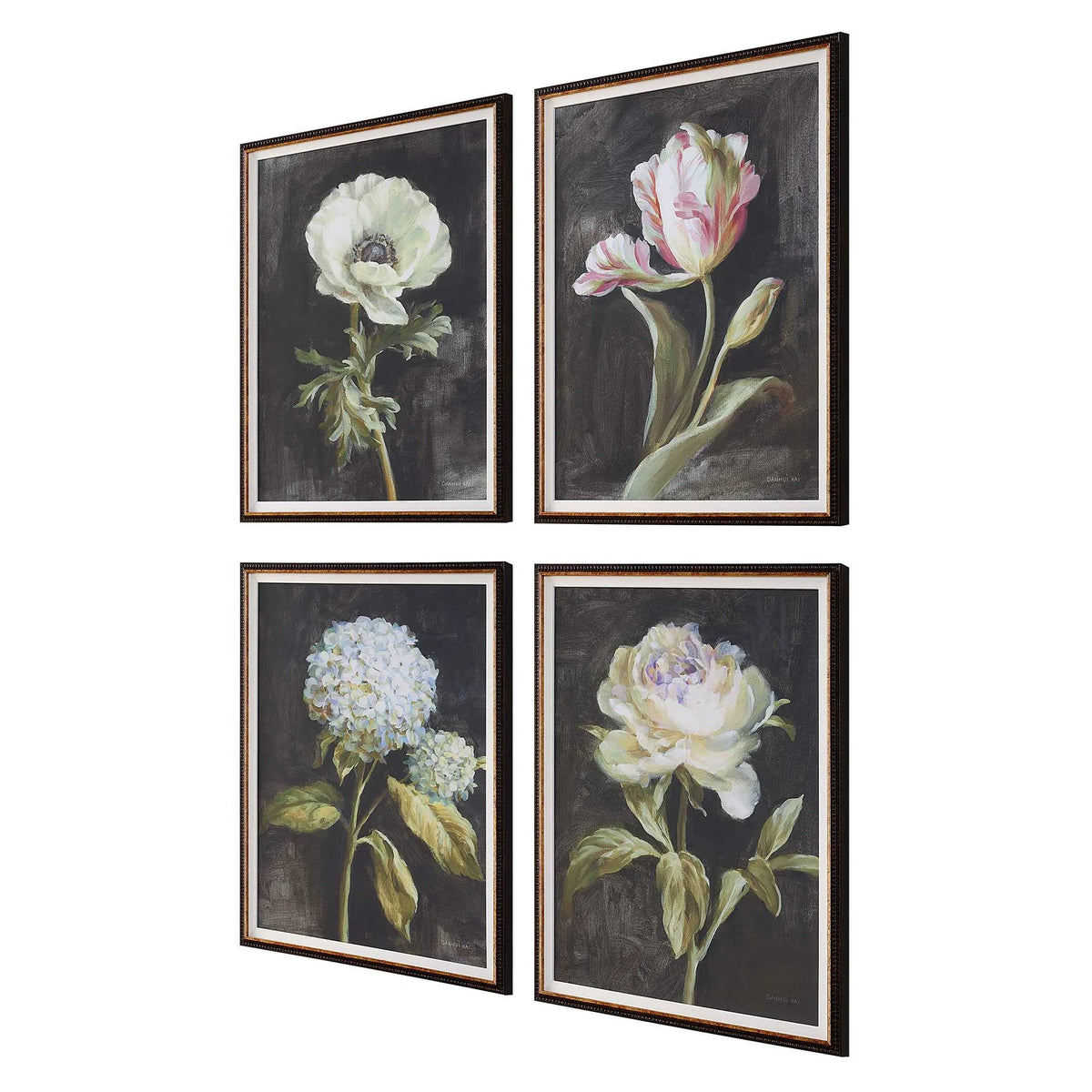 Botanical Framed Prints, Set of 4