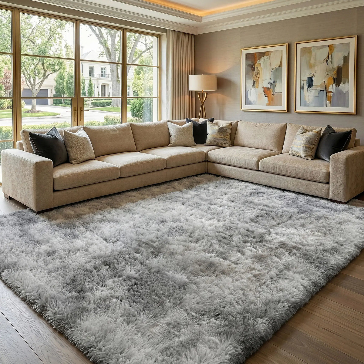 Black Soft Fluffy Shag Area Rug