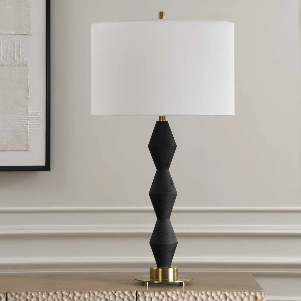 Black Stone Table Lamp