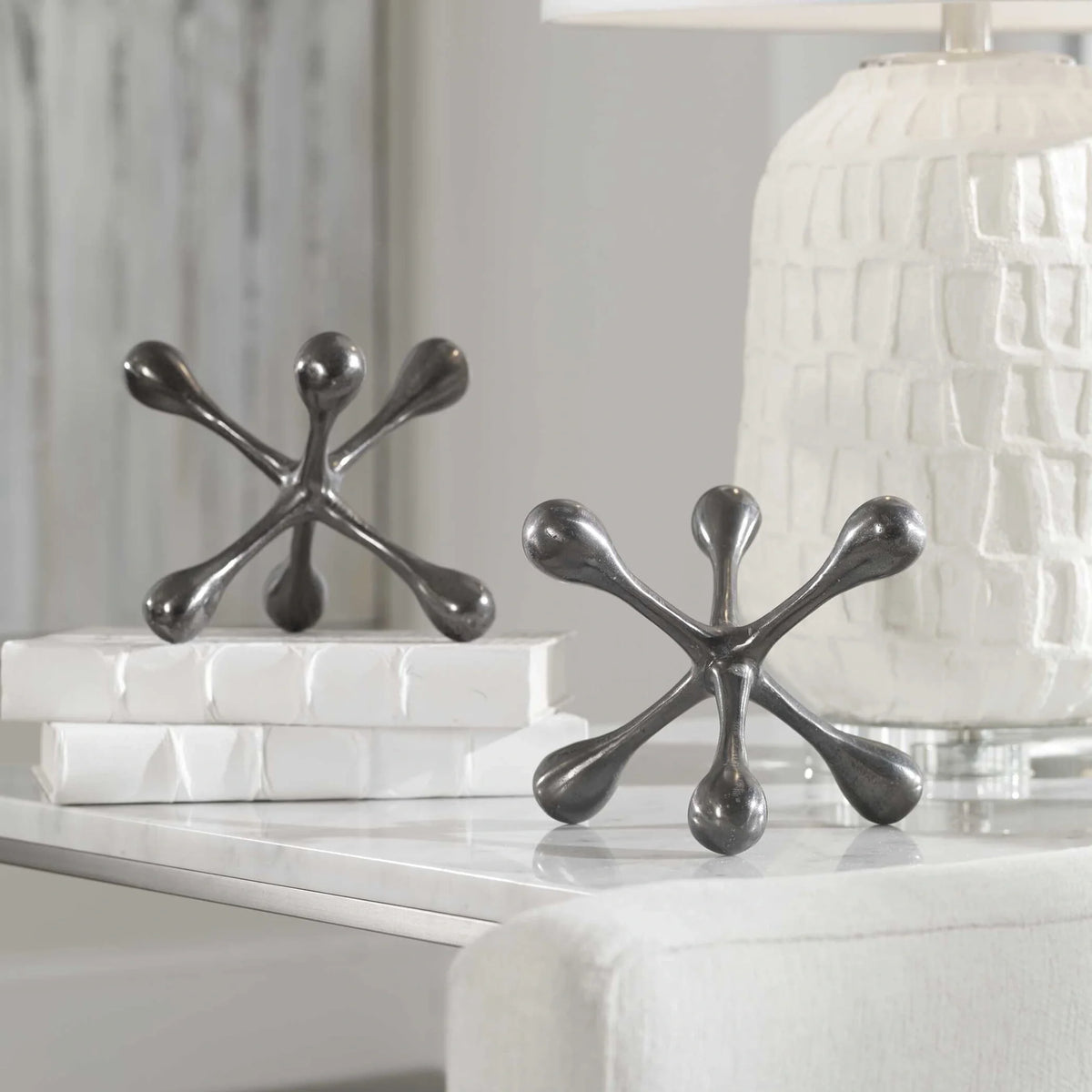 Cast Aluminum Objects, Set of 2