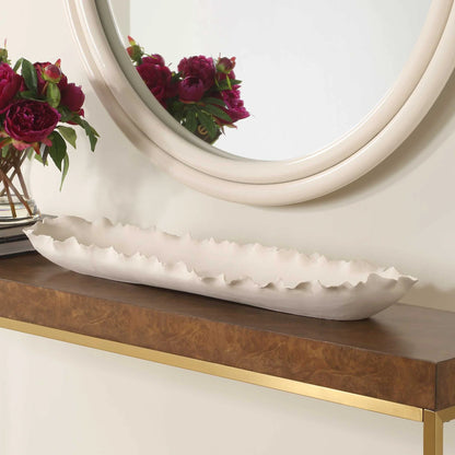 Ruffled White Decorative Bowl