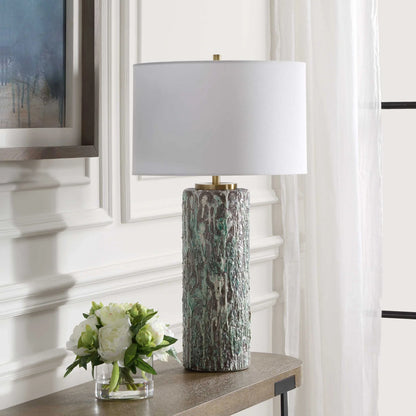 Ivory Teal Table Lamp