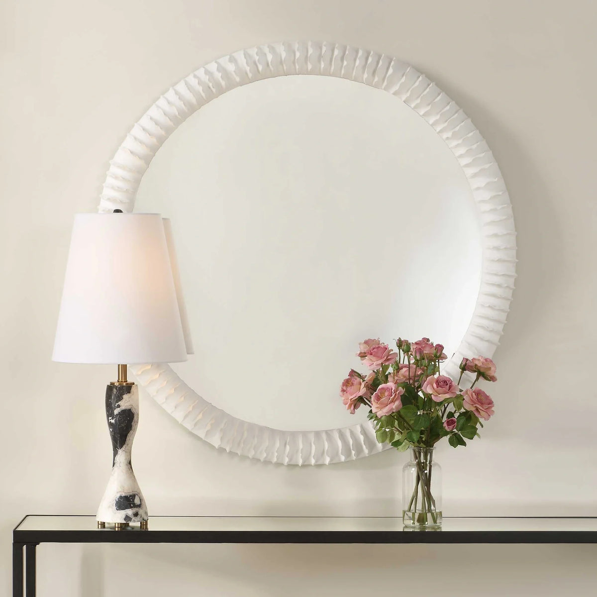 White Round Mirror
