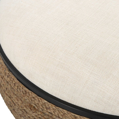 Straw Storage Ottoman / Coffee Table