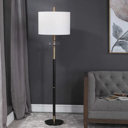Aged Black Floor Lamp