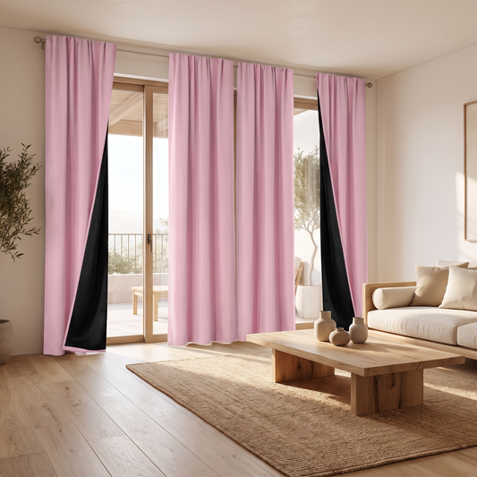 4-Panel Blackout Curtain Set shown styled in a living room