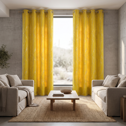 Blackout Tree Branch Drapes in living room window