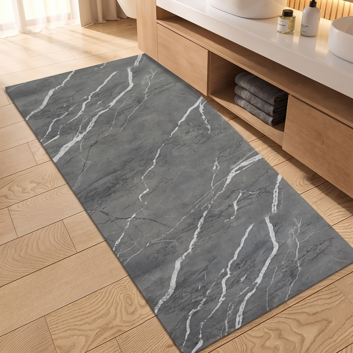 Quick-Dry Non-Slip Rubber Bath Mat in bathroom