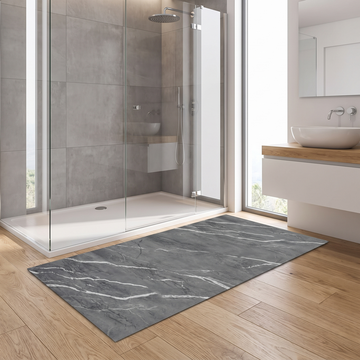 Quick-Dry Non-Slip Rubber Bath Mat in bathroom