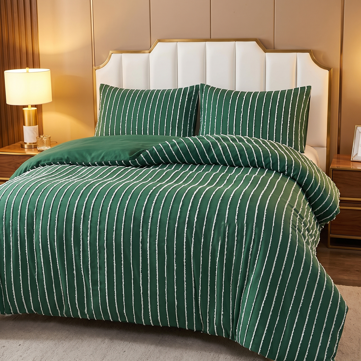 Washed Microfibre Duvet Cover Set styled on bed