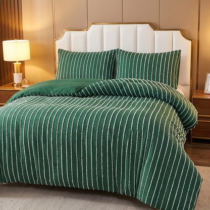 Washed Microfibre Duvet Cover Set styled on bed