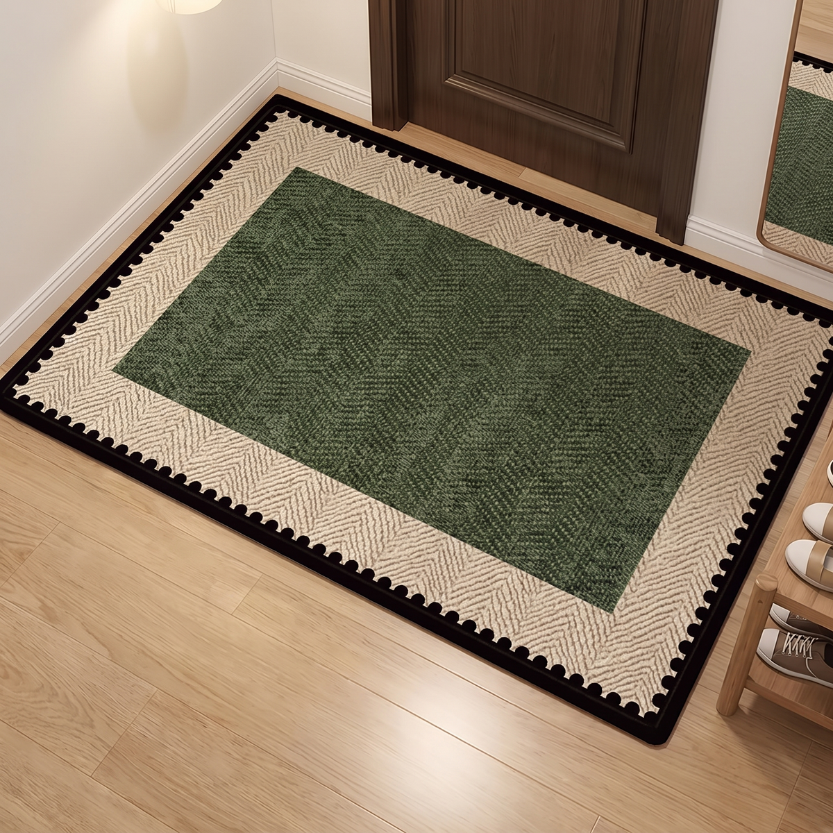 Nordic Soft Pile Non-Slip Door Mat at entryway hallway