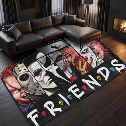 Gothic Horror Print Indoor Area Rug in living room