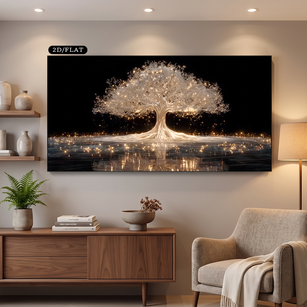 Tree of Life Minimalist Canvas Print mounted on wall
